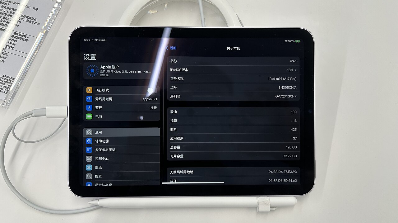 ภาพประกอบ: IPad Mini 7 (November 1, 2024)