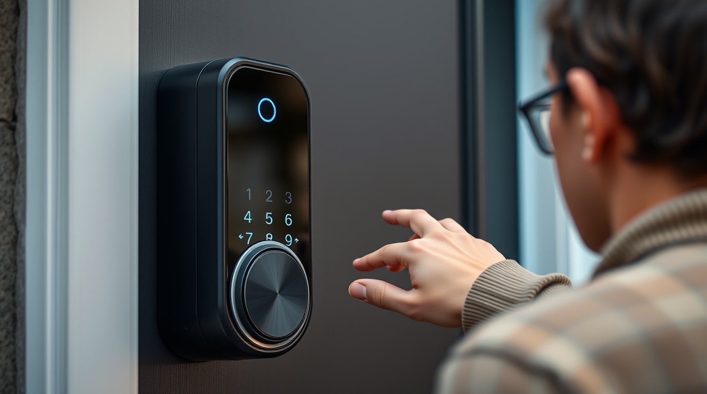 ภาพสร้างด้วย AI (ไม่ใช่ภาพถ่ายจริง) ประกอบข่าว Ring เปิดตัวสมาร์ตล็อกรุ่นแรก มีปุ่มหมุนมือปั่นไฟกันแบตหมดเปิดประตูไม่ได้