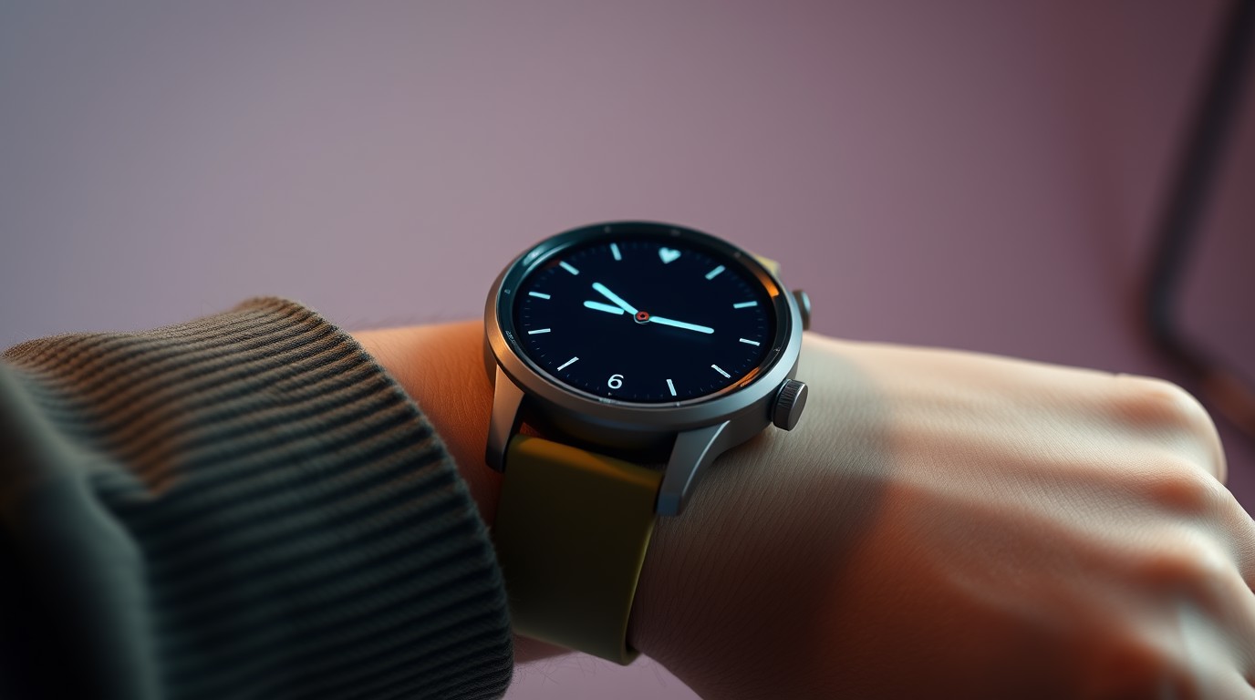 ภาพสร้างด้วย AI (ไม่ใช่ภาพถ่ายจริง) ประกอบข่าว GSMArena รีวิว Xiaomi Watch S5 ชี้จุดเด่นแบตอึดขึ้น 67.7% แต่ตัดเบเซลสลับได้ทิ้ง